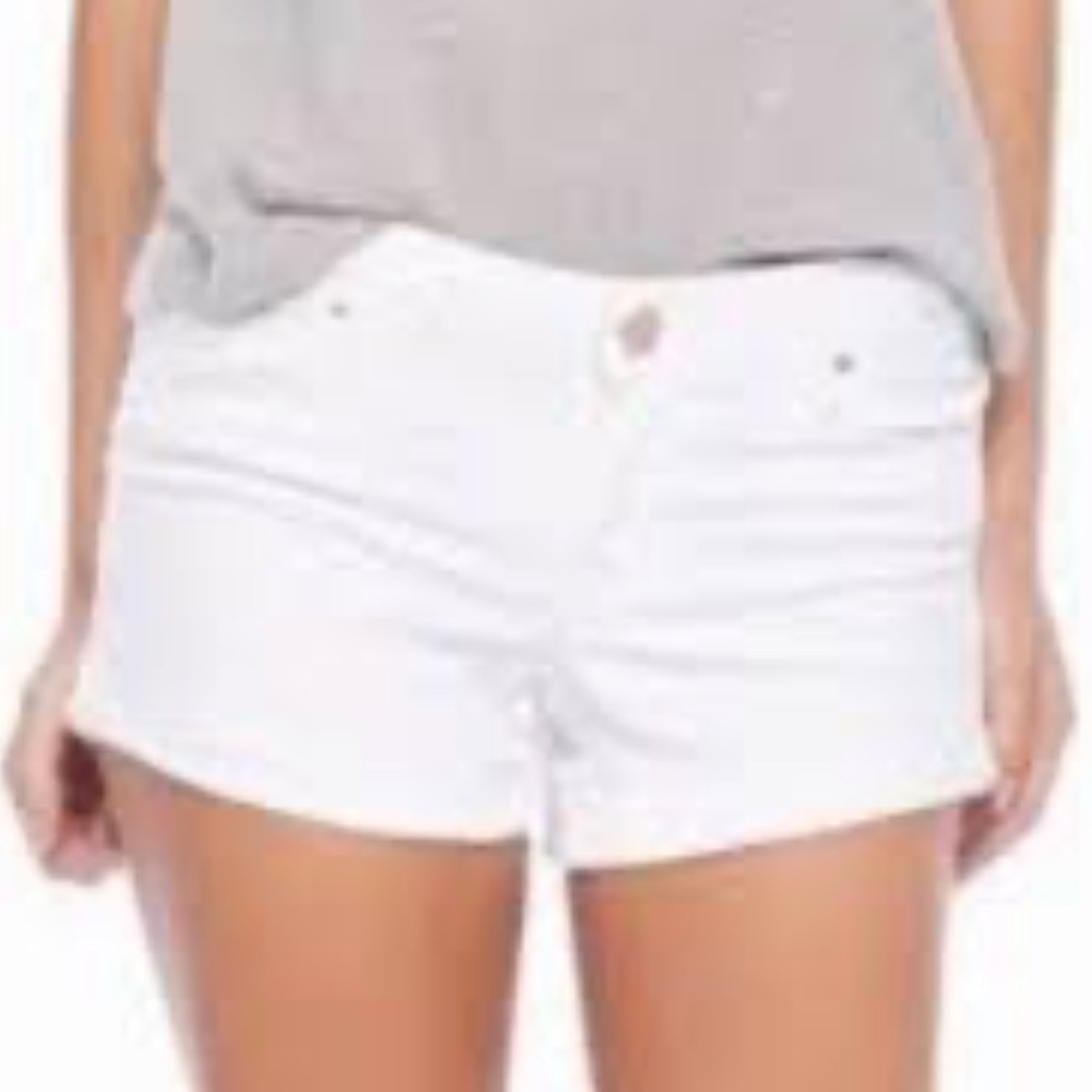 Kardashian Kollection premium denim white low rise cuffed kaine shorts 2